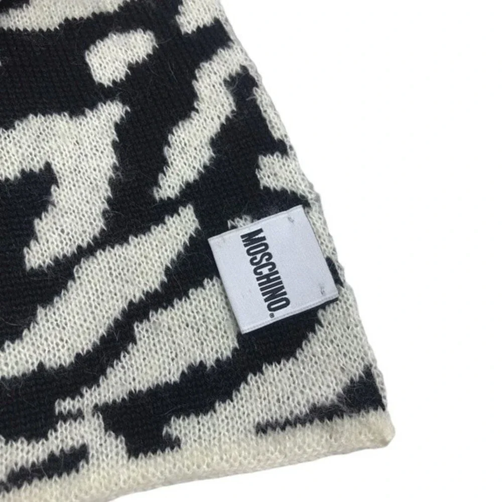 Moschino leopard print mohair/wool blend scarf‎